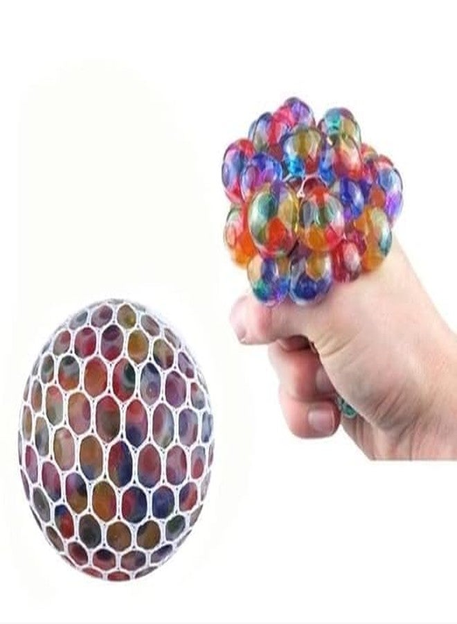 Bindex Ball Squishy Stress Toy - Non-Toxic Rubber Sensory Balls, Calming Toys for Stress and Anxiety, Grape Balls with Net Multicolor (Pack of 2) - Image 3